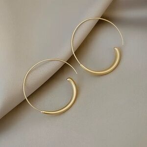 3/$20 Gold Matte Brushed Dainty Hoop Earrings